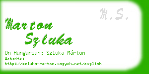 marton szluka business card